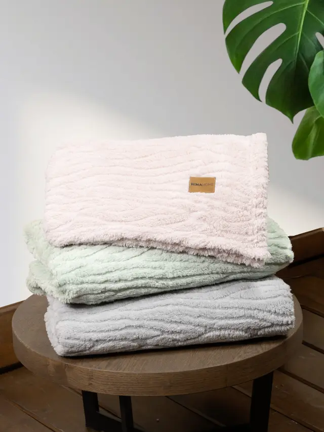 Κουβέρτα Καναπέ 130x170 240gsm Fleece Nima Serenus 100% Πολυέστερ- Nude Pink 2