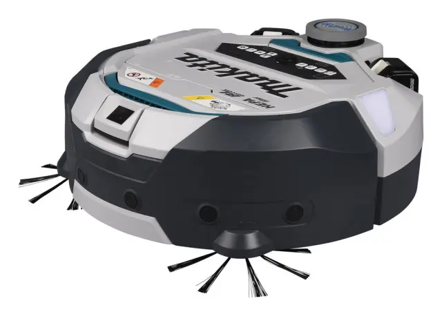 Makita DRC300Z - Ρομποτική ηλεκτρική σκούπα 18V 600 m² με τηλεχειριστήριο, 2 μπαταρίες αλκαλικές AAA, ανταλλακτικές βούρτσες