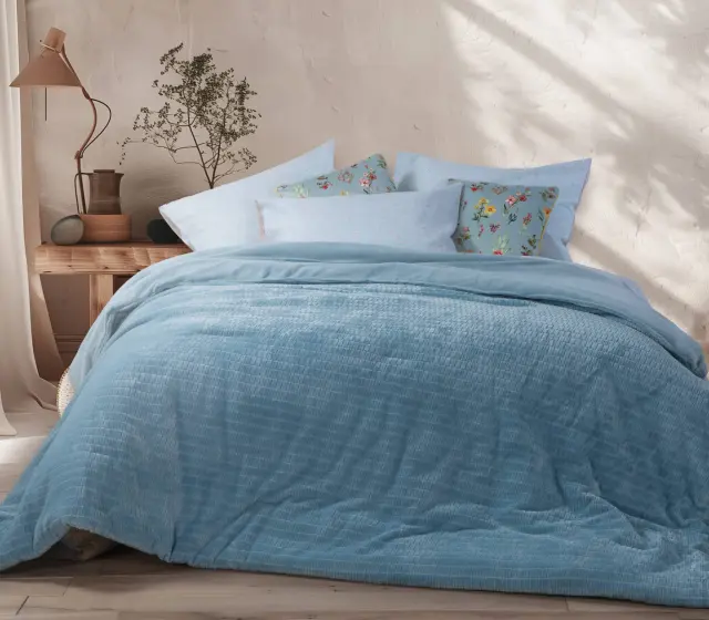 ΚΟΥΒΕΡΤΟΠΑΠΛΩΜΑ ΜΟΝΟ EZRA 24 160X220 NEF-NEF HOMEWARE BLUE
