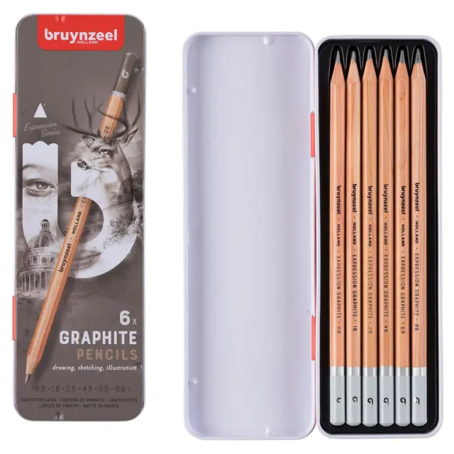 Σετ 6 Μολύβια Γραφίτη Bruynzeel Expression Graphite