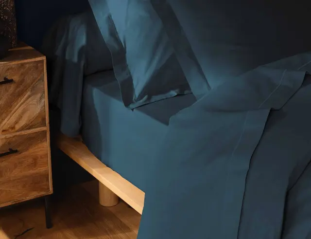 Σεντόνι Υπέρδιπλο Lina Douceur d'intérieur από βαμβάκι 57TC, με διαστάσεις 240x300cm - Blue 1644594 3