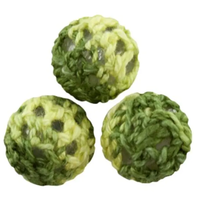 Χάντρα Μάλλινη Round Green Mix 12mm - 5τεμ