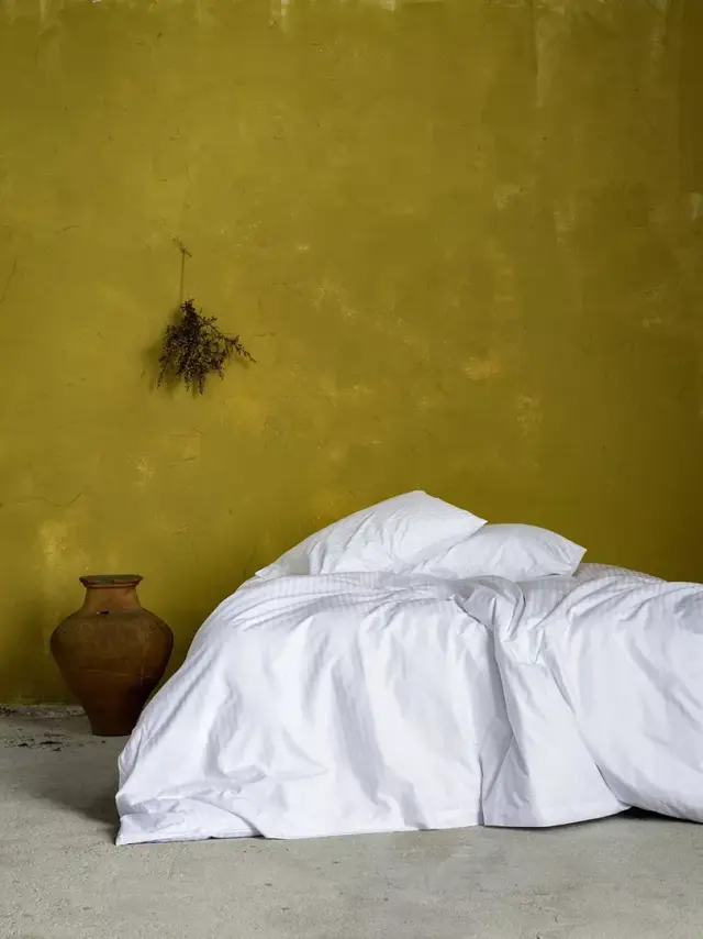 Σεντόνι Polycotton Satin, 230 T.C., 1 cm striped Λευκό Μονό 165x280