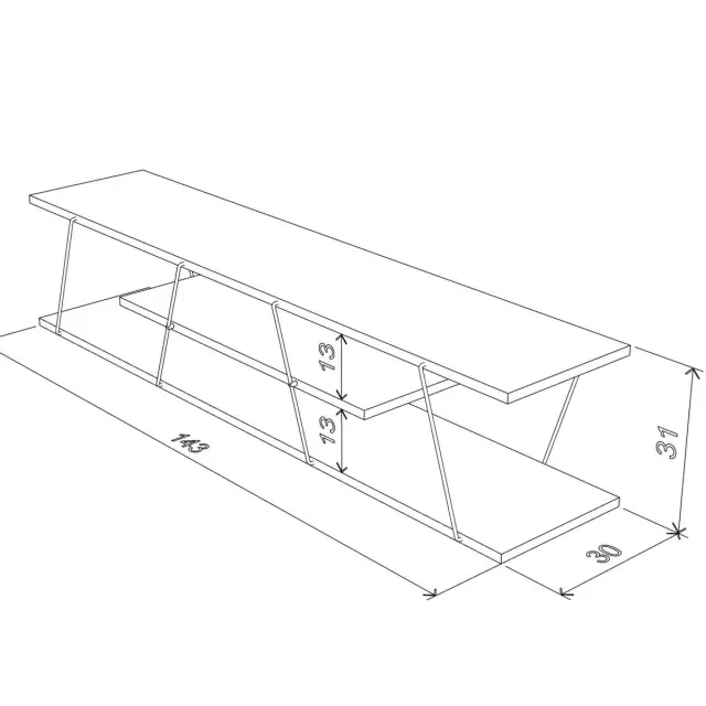 Έπιπλο Τηλεόρασης TARS Λευκό/Χρώμιο 143x30x31cm 3