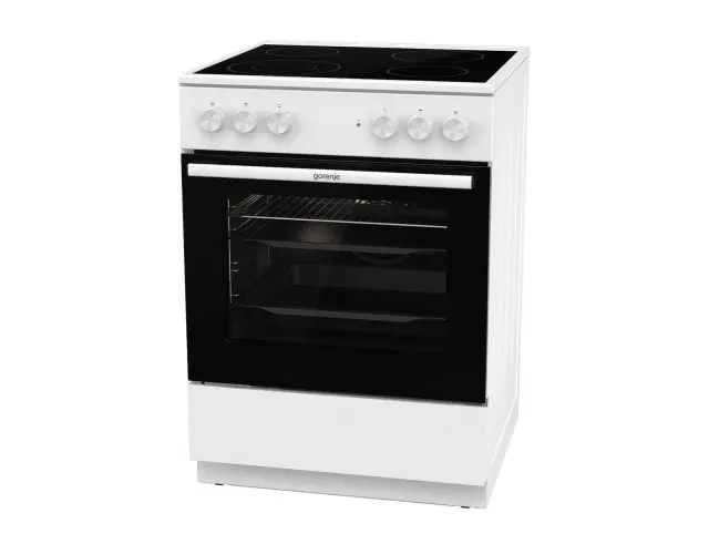 Κουζίνα Gorenje G400 GEC6A41WC με κεραμικές εστίες, χωρητικότητα φούρνου 71L, 9 λειτουργίες ψησίματος και ενεργειακή κλάση Α - White GEC6A41WC 3