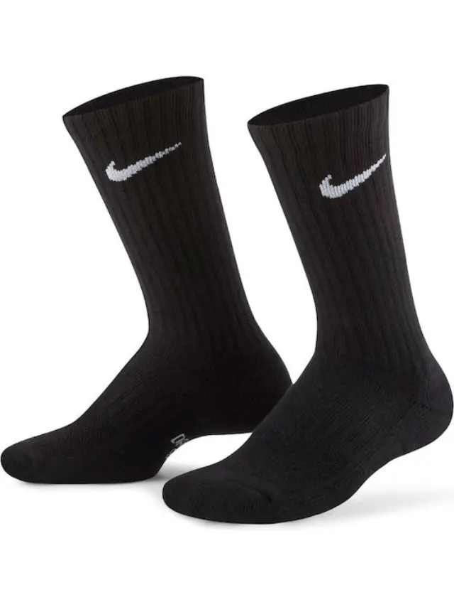Nike Performance Cushioned Crew Αθλητικές Παιδικές Κάλτσες Μαύρες 3 Ζευγάρια SX6842-010 - M 3