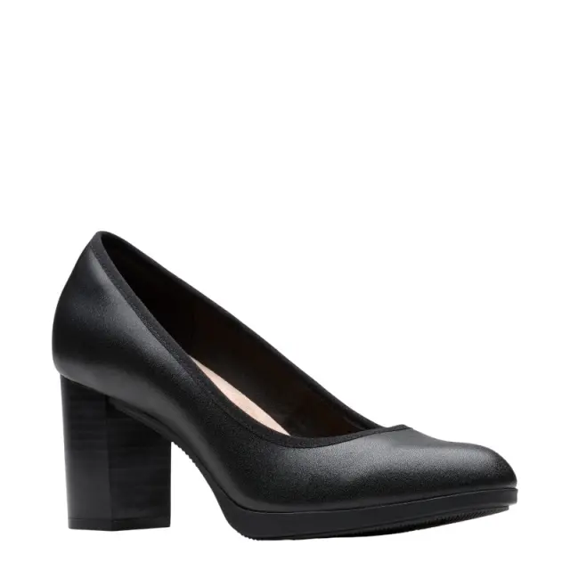 Clarks Bayla Carly γυναικείες δερμάτινες γόβες με τακούνι 26184303-1 2
