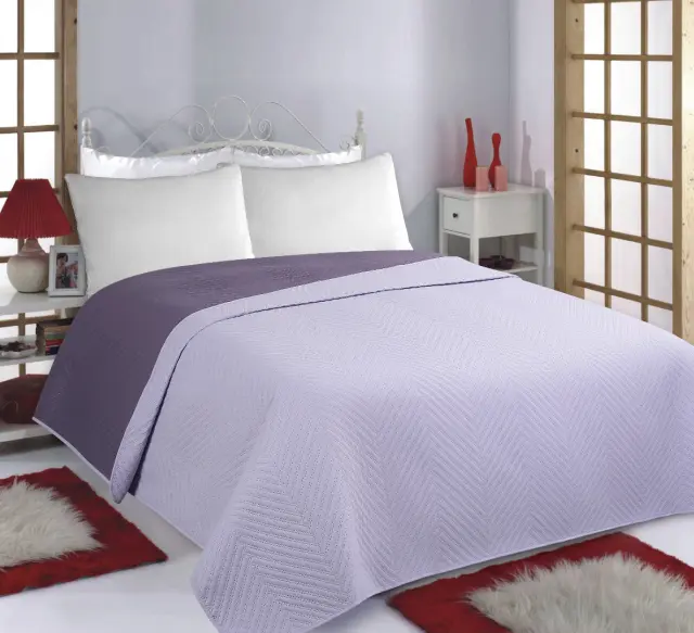 ΚΟΥΒΕΡΛΙ σετ (240cm x 260cm) BONES lila/purple - -