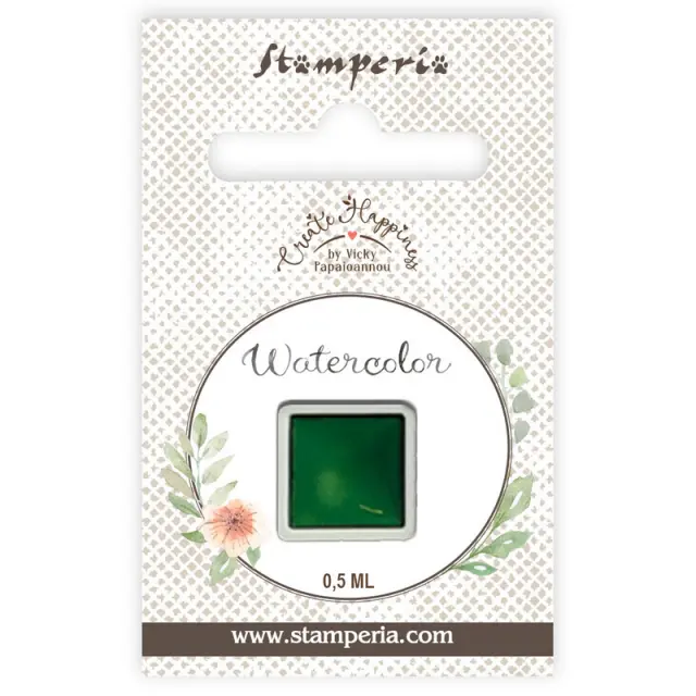 Παστίλια ακουαρέλας 0,5ml Stamperia, Leaf Green 2