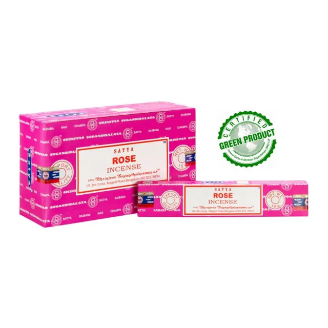 Αρωματικά Στικ Satya με Άρωμα Τριαντάφυλλο Rose Incense Sticks 15g