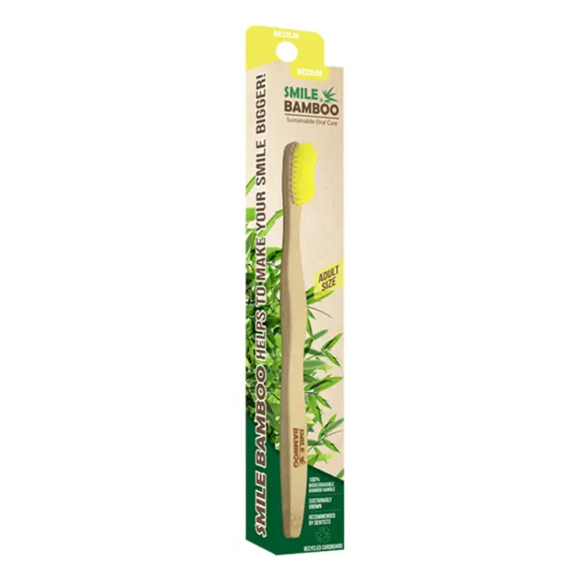 Smile Bamboo Οδοντόβουρτσα Κίτρινη Adult Size Medium 1 τεμάχιο
