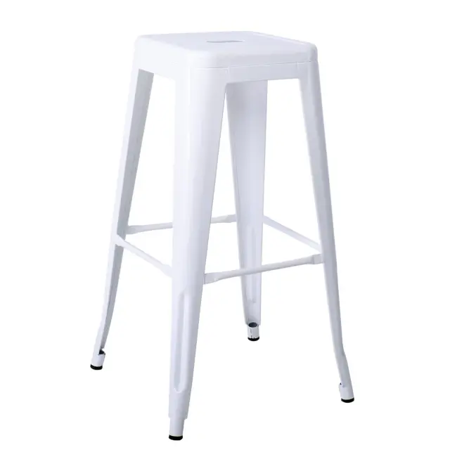 Σκαμπό Bar RELIX Στοιβαζόμενο Λευκό Μέταλλο 43x43x76cm