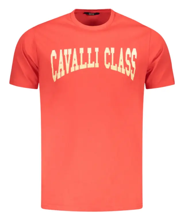 Cavalli Class - Ανδρική Μπλούζα T-Shirt Κοντομάνικη Short Sleeve TXT61AJD060-02000 Κόκκινο 2