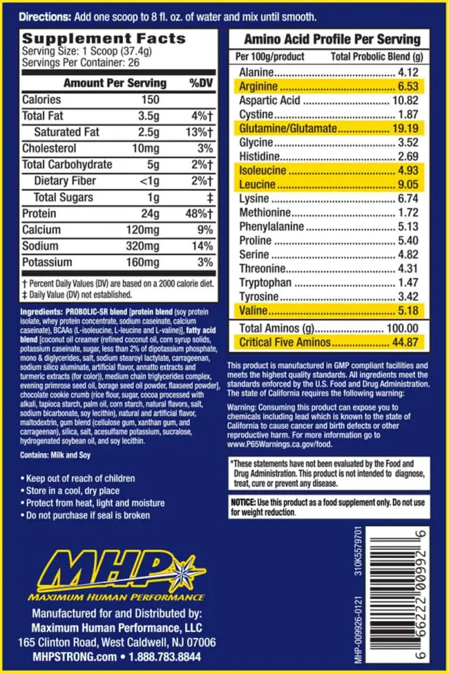 MHP Probolic-SR Muscle Feeding Protein Vanilla, 26 servings 2