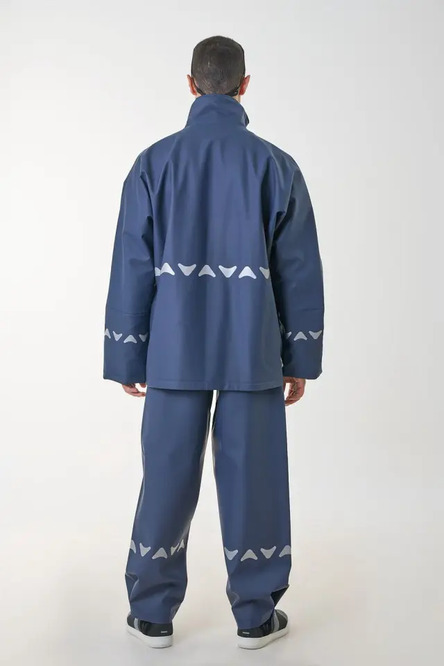 Anorak Κουστούμι Αδιάβροχο Ανακλαστικό Street R Long Μπλέ - 2XL 3