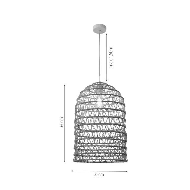 InLight Κρεμαστό Φωτιστικό από σχοινί 1xE27 D:35cm (4048-B) 3