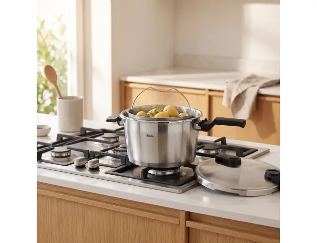 Χύτρα Ταχύτητας Fissler Vitaquick Premium με καλάθι ατμού, χωρητικότητα 4.5L και διάμετρο 22cm
