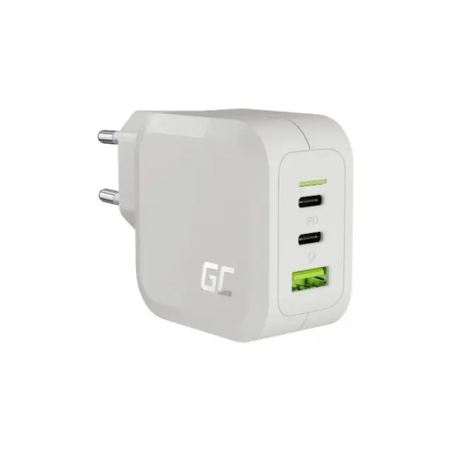 Green Cell Charger 2x USB-C 1x USB-A 65W GaN White (CHARGC08W)