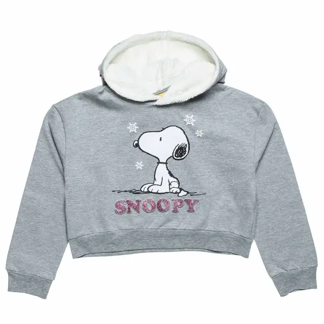 Μπλούζα φούτερ Snoopy με ανάγλυφα glitter στοιχεία