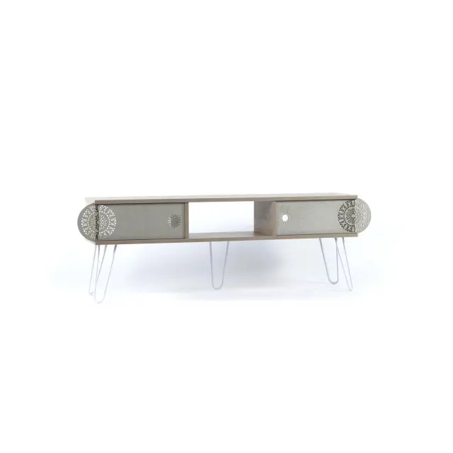 Έπιπλο Τηλεόρασης ILLIA MAXI No 2 Δρυς/Λευκό 151x30x48cm