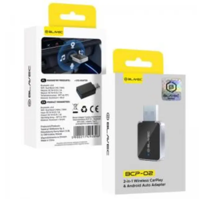 Ασύρματος Προσαρμογέας Blavec BCP-02 Carplay/ Android Auto με Bluetooth Wi-Fi USB A & USB C Adapter Μαύρο N71058 2