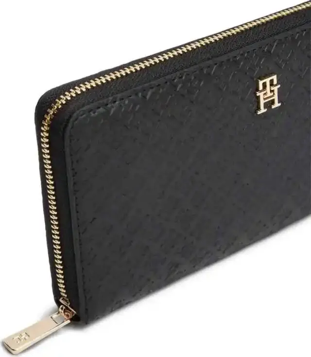 Tommy Hilfiger Γυναικείο Μεγάλο Πορτοφόλι TH Icon LRG ZA Mono Μαύρο 3