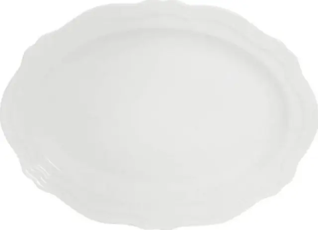 Casa Domani Florence Scallop Rim Οβάλ Πιάτο Σερβιρίσματος 23.5cm - Λευκό