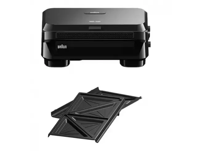 Τοστιέρα Braun SnackMaker 5 SM5000 με 1 σετ πλάκες, ισχύ 800W και χωρητικότητα 2 τοστ - Black SM5000 2