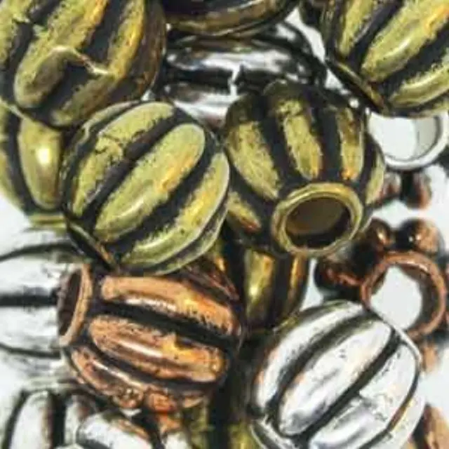 Επιμεταλλωμένη Χάντρα Round Melon Antique Mix 10mm ~18τεμ
