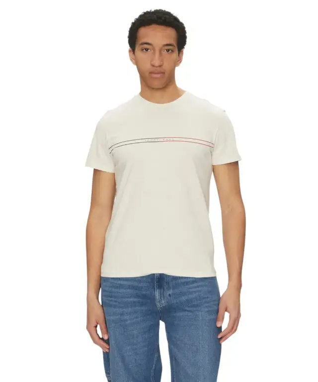 Tommy Hilfiger - Ανδρικό T-shirt Entry Graphic Tee Ext Slim Fit DM0DM20779-AE3 Μπεζ - 2XL