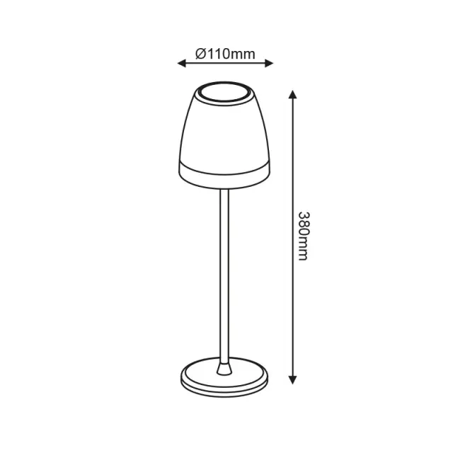AcaLight Offer LED SMD TABLE BATTERY LUMINAIRE 2W 150LM 38° 3.000K MATT WHITE CRI80 IP54 2