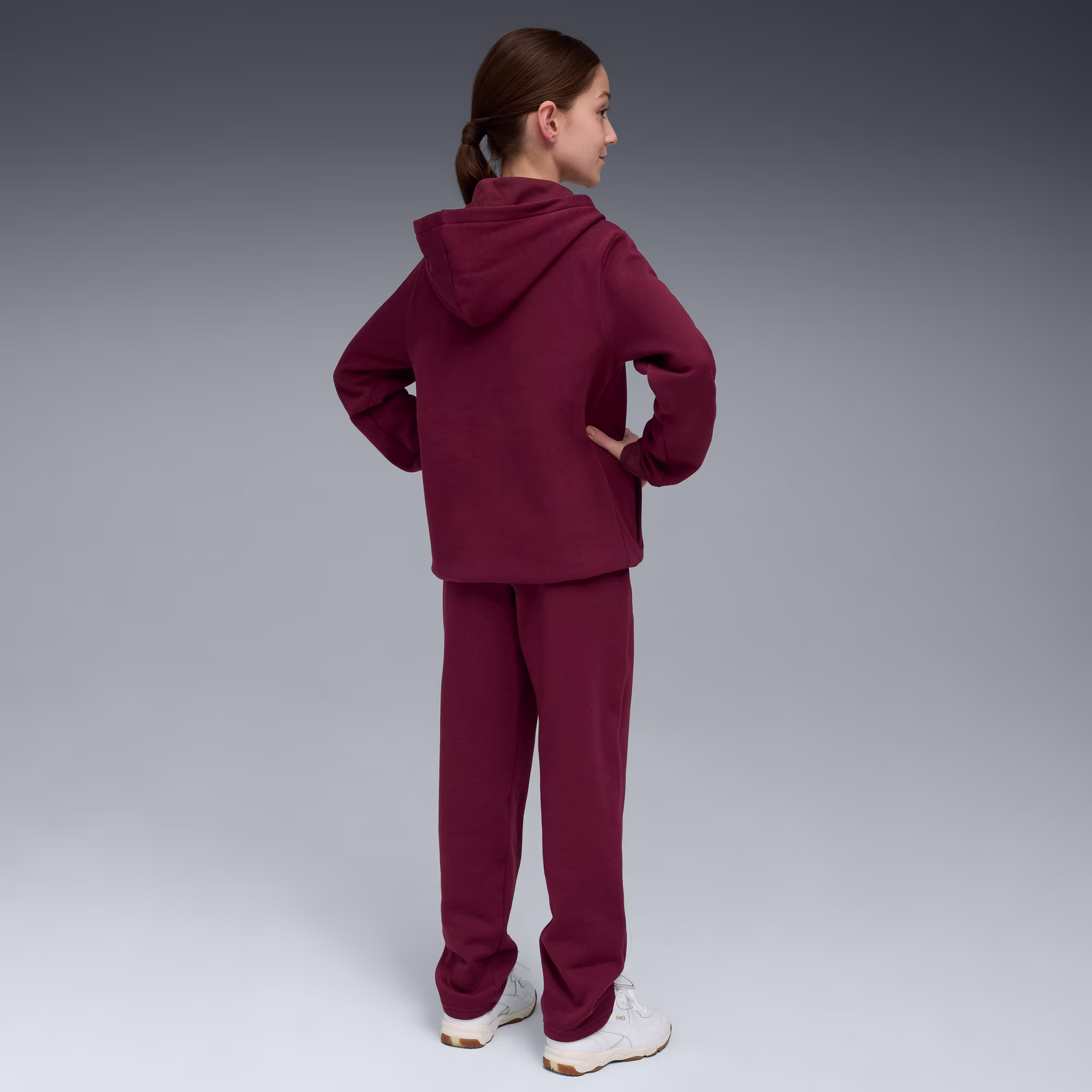 Puma Metallic Hooded ΠΑΙΔΙΚΟ ΣΕΤ ΦΟΡΜΑΣ (689729-96) - Μπορντό - 9-10 ετών 2