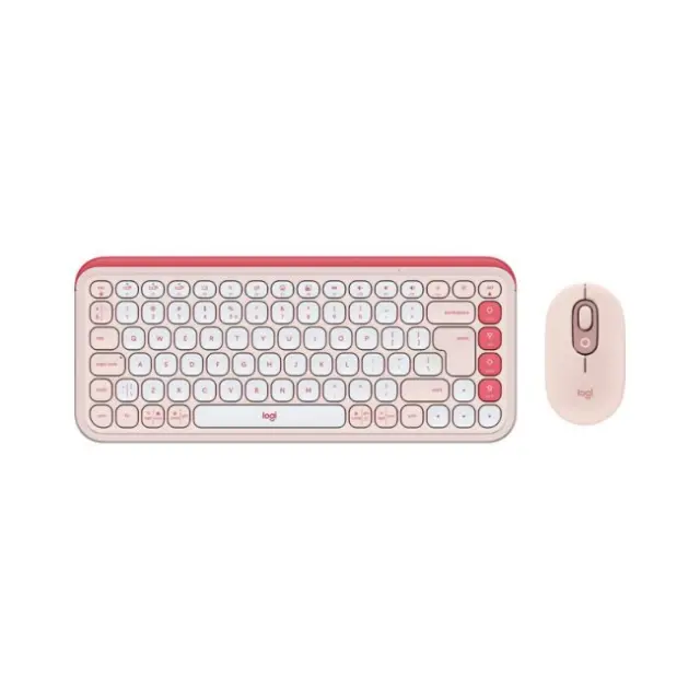 Logitech Keyboard & Mouse Pop Icon Combo Wireless BT Pink (920-013142)