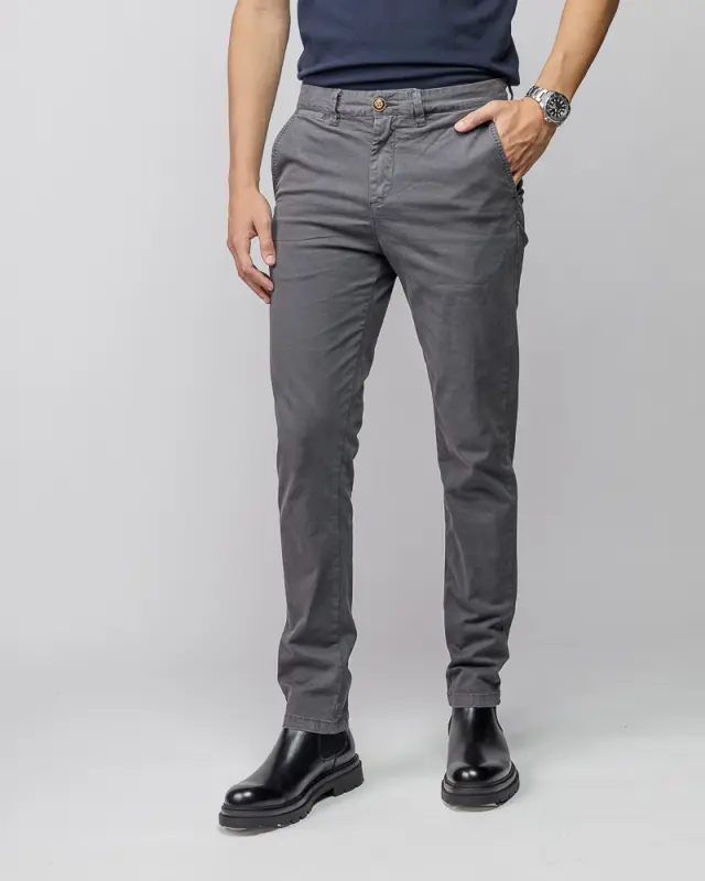 Devergo Ανδρικό Chinos Παντελόνι 1001 – Dark Grey - 29