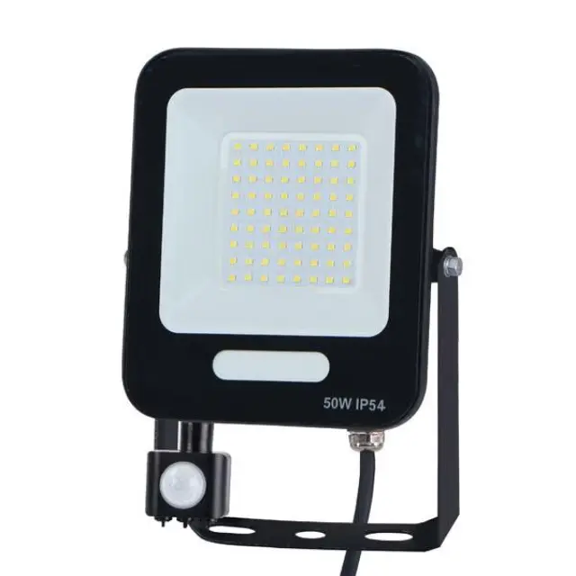Προβολέας LED 50W Με Περιστρεφόμενο Αισθητήρα Κίνησης IP66 4000K PLUS Μαύρο