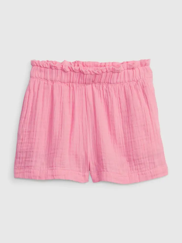 Ροζ Νηπιακό Crinkle Gauze Pull-On Σορτς MAIDEN PINK - 4YRS
