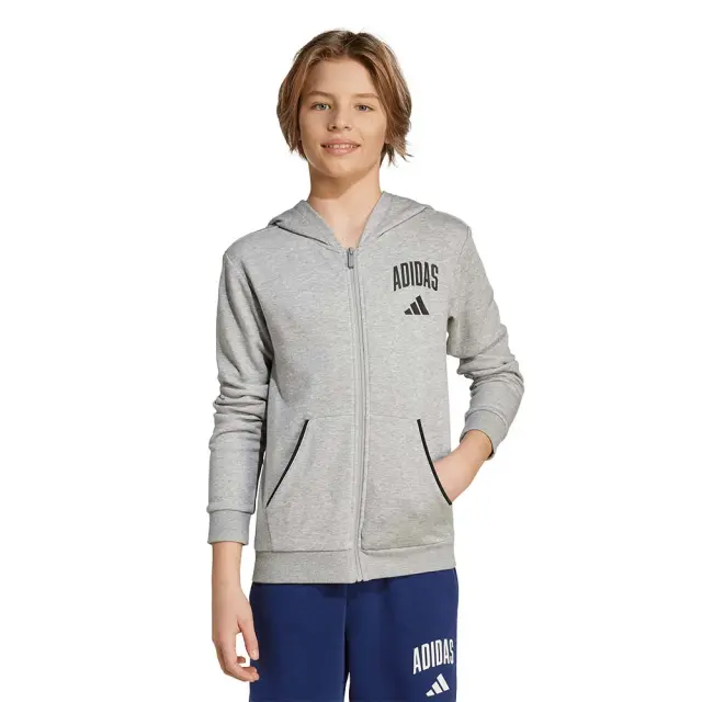 adidas Sportswear Kids Collegiate French Terry Full-Zip Hoodie Γκρι JW2388 (adidas Sportswear) - 128