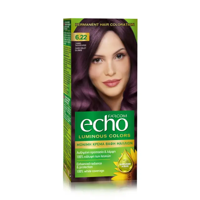 ΕCΗΟ ΣΕΤ ΒΑΦΗΣ 60ΜL 6.22 ΞΑΝΘΟ ΣΚΟΥΡΟ ΙΡΙΖΕ/ DARK VIOLET BLONDE