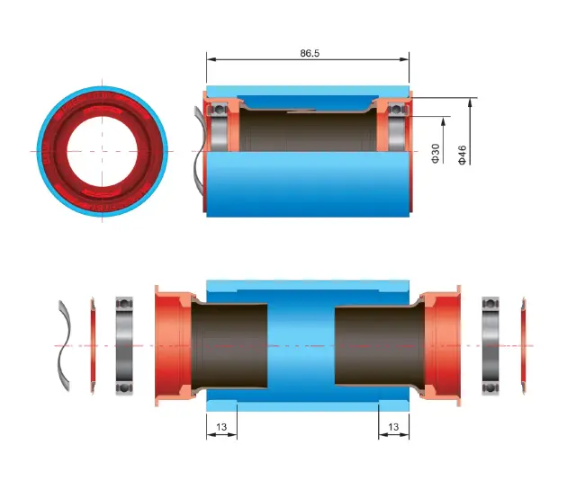 ΜΕΣΑΙΑ ΤΡΙΒΗ FSA ROAD PF30/BB386 68-86MM BB-PF6000/CZ 3