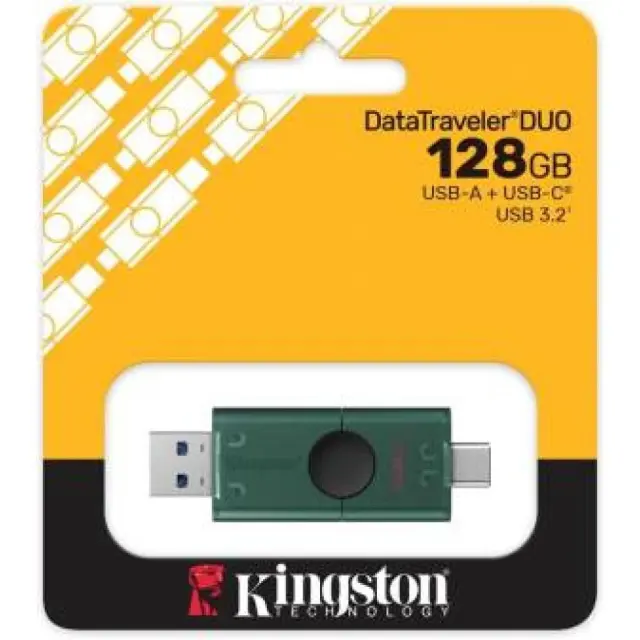 Kingston Pendrive USB-A+USB-C 3.2 128GB DTDEG2/128GB Nero/Verde
