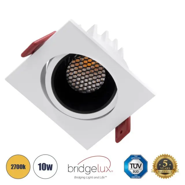 Τετράγωνο Χωνευτό LED Spot 2700K 10W GLOBOSTAR LEO-SQ 60289 1250lm Άσπρο