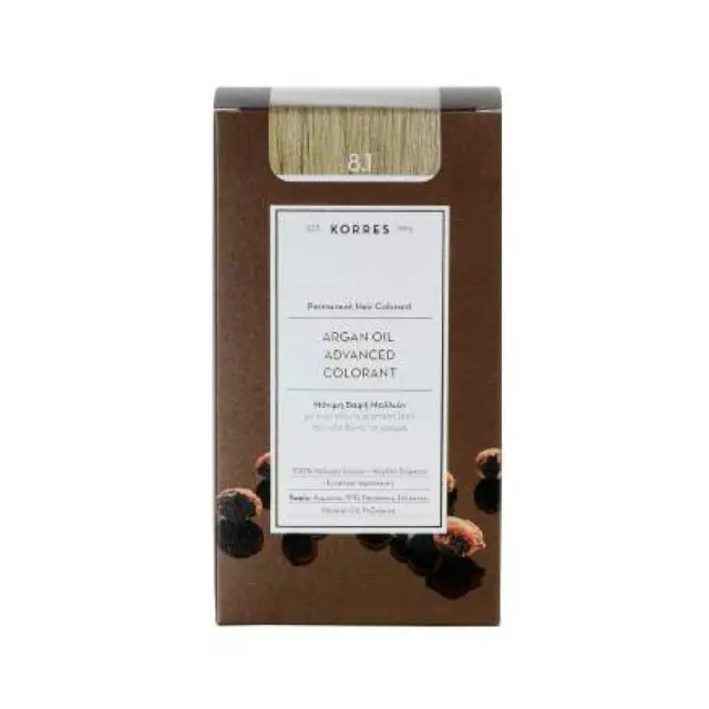 Korres Argan Oil Advanced Colorant Μόνιμη Βαφή Μαλλιών 8.1 Ξανθό Ανοικτό Σαντρέ, 50ml 3