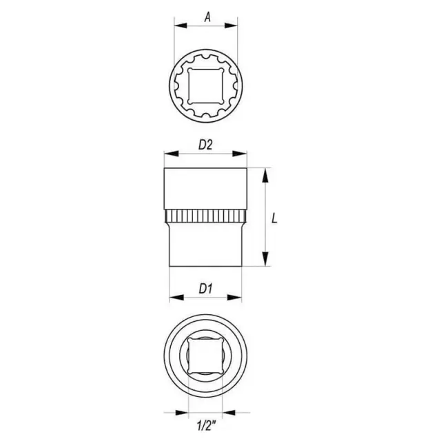 Yato Καρυδάκι Πολύγωνο 1/2'' 11mm YT-1463 2