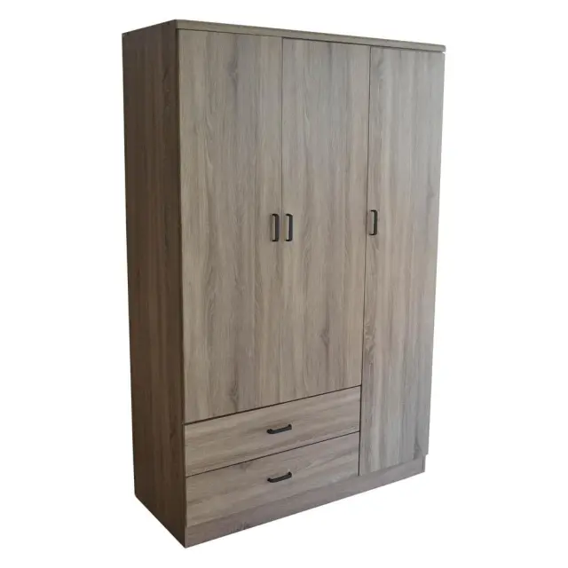 Ντουλάπα Τρίφυλλη Καφέ Ξύλο 120x52x190cm