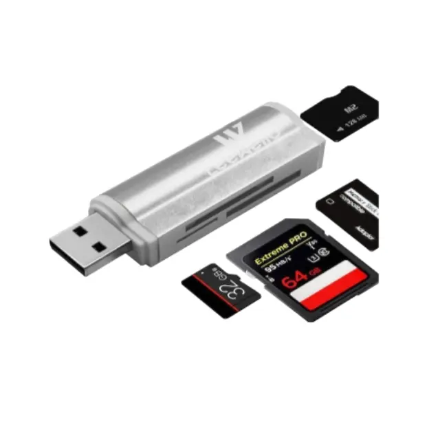 Leewello YPX-039 Card Reader USB 3.0 για SD/microSD/MemoryStick Ασημί