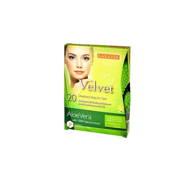 Karaver Velvet Face Αποτριχωτικές Ταινίες Προσώπου με Aloe Vera 20τμχ