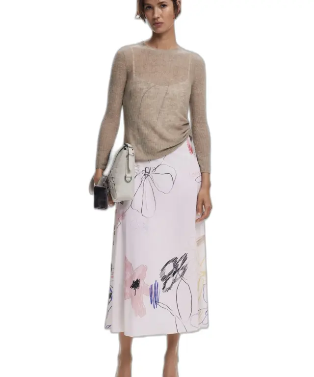 Desigual - Γυναικείο Φόρεμα 2 σε 1 Kala Slim Fit 25WWVK25-1000 Λευκό - XS