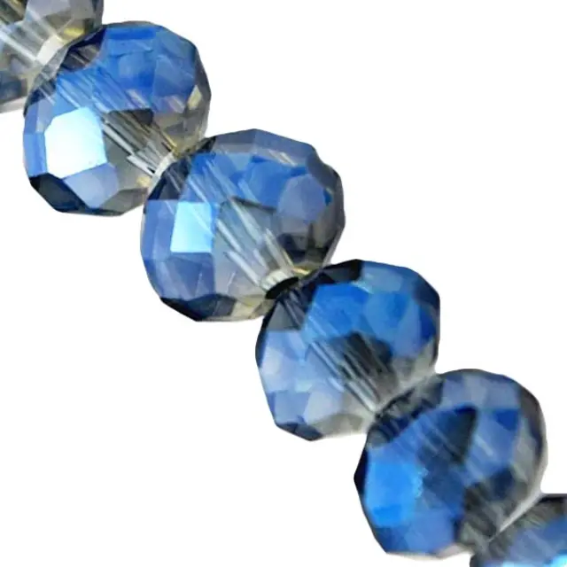 Χάντρα Γυάλινη Πολυεδρική Rondelle 2x1.5mm - Steel Blue ~235τεμ