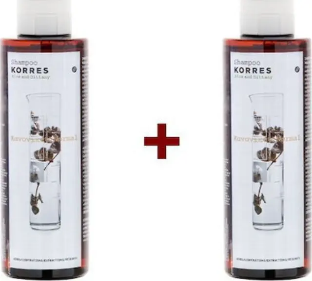 Korres Aloe & Dittany Σαμπουάν Γενικής Χρήσης για Κανονικά Μαλλιά 2x250ml 2