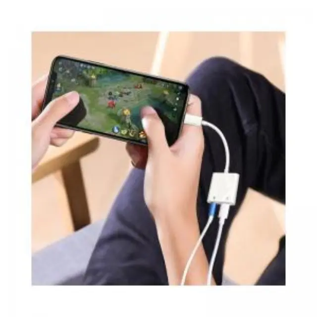 Αντάπτορας Joyroom S-Y105 Lightning Αρσενικό σε 3.5mm Θηλυκό & Lightning Θηλυκό Λευκό N58341 3